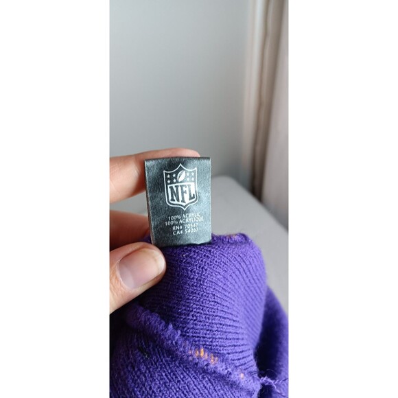 Minnesota Vikings 47 Striped Crown Cuffed Pom Knit Beanie Cap Hat - KIDS - Picture 4 of 5